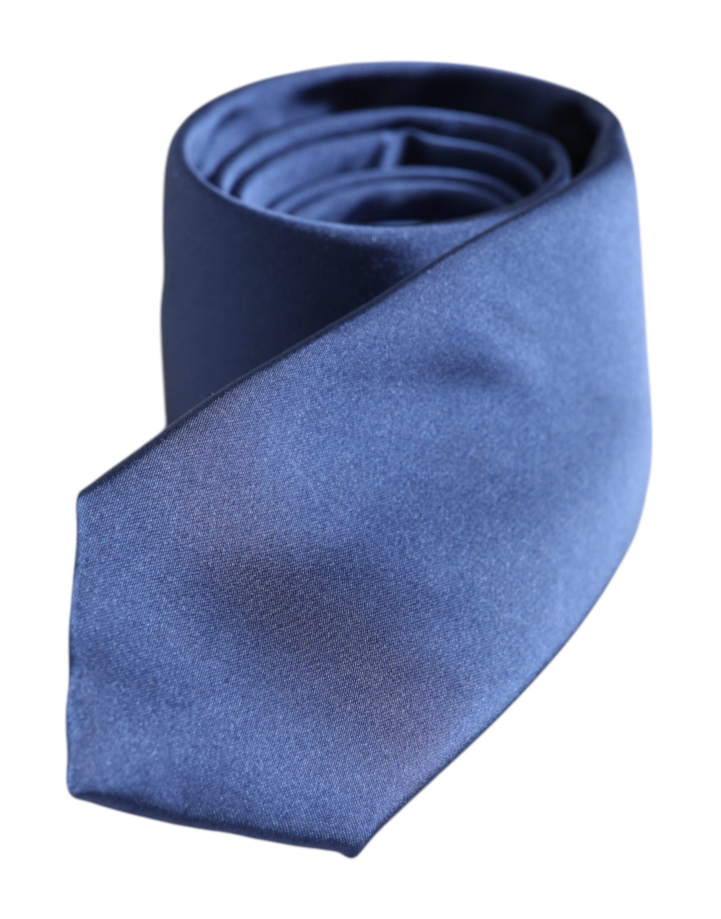 Dolce & Gabbana Blue Solid Silk Adjustable Necktie Tie