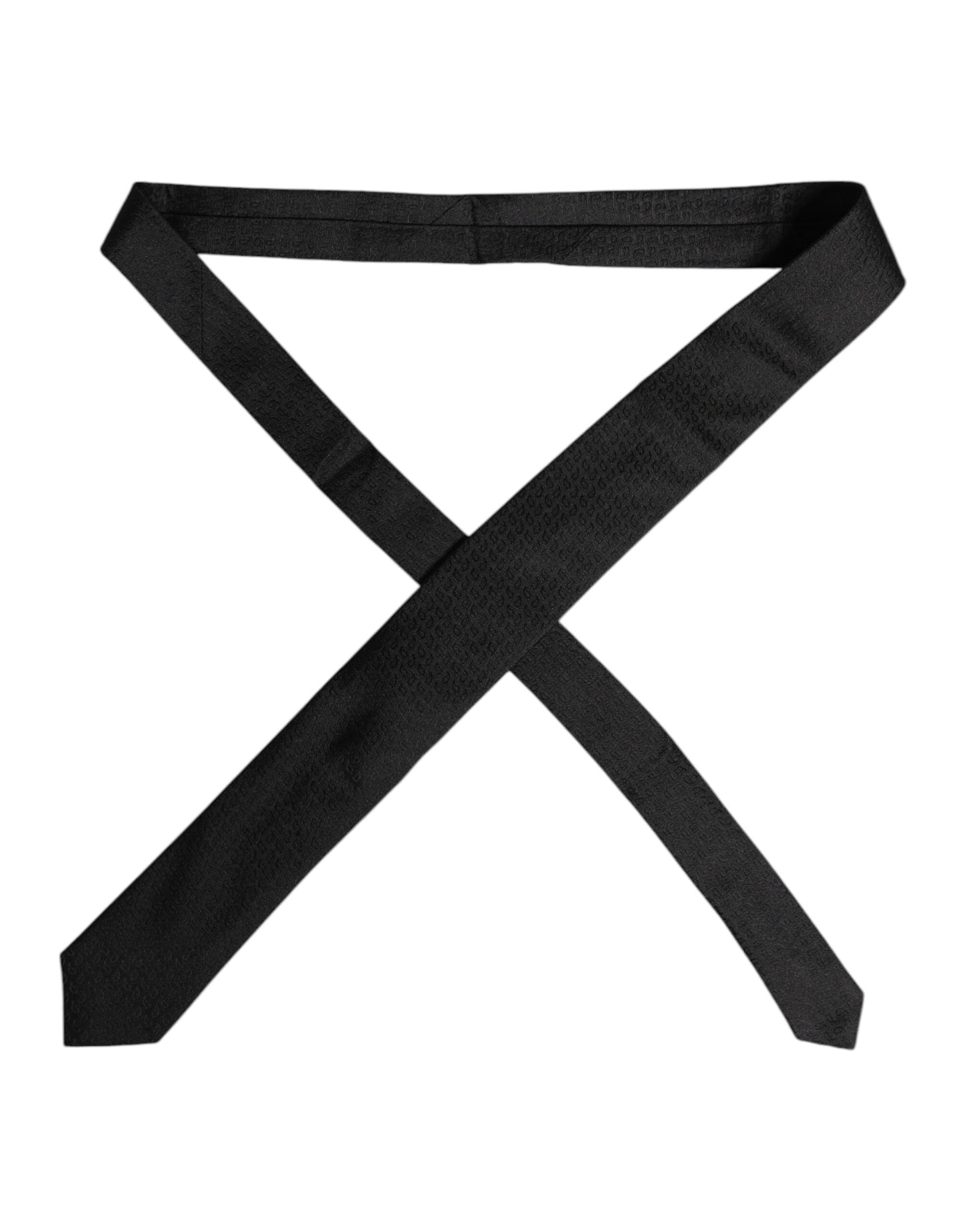 Dolce &amp; Gabbana – Verstellbare Krawatte aus schwarzer gemusterter Seide