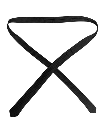 Dolce & Gabbana Black Circles Silk Adjustable Necktie Tie