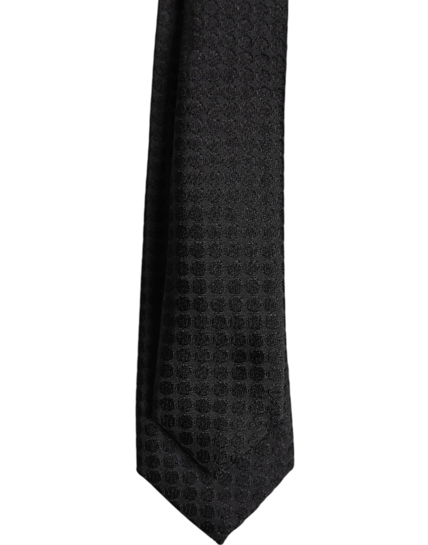Dolce & Gabbana Black Circles Silk Adjustable Necktie Tie