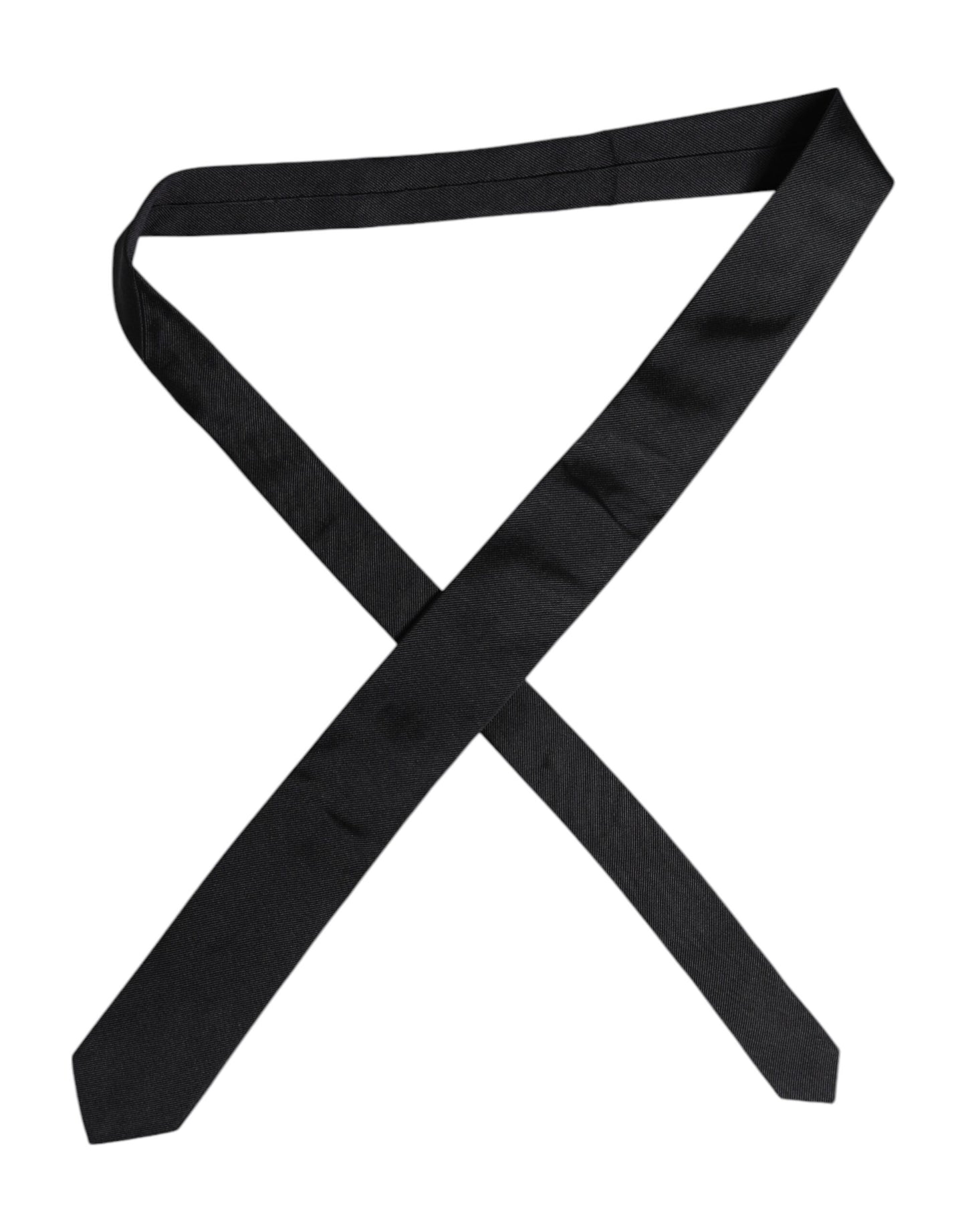 Dolce &amp; Gabbana – Verstellbare Krawatte aus massiver Seide in Schwarz