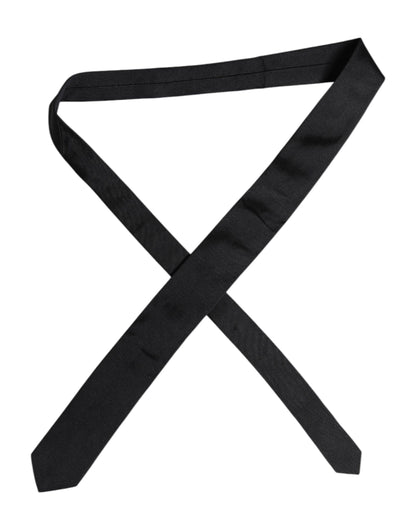 Dolce &amp; Gabbana – Verstellbare Krawatte aus massiver Seide in Schwarz