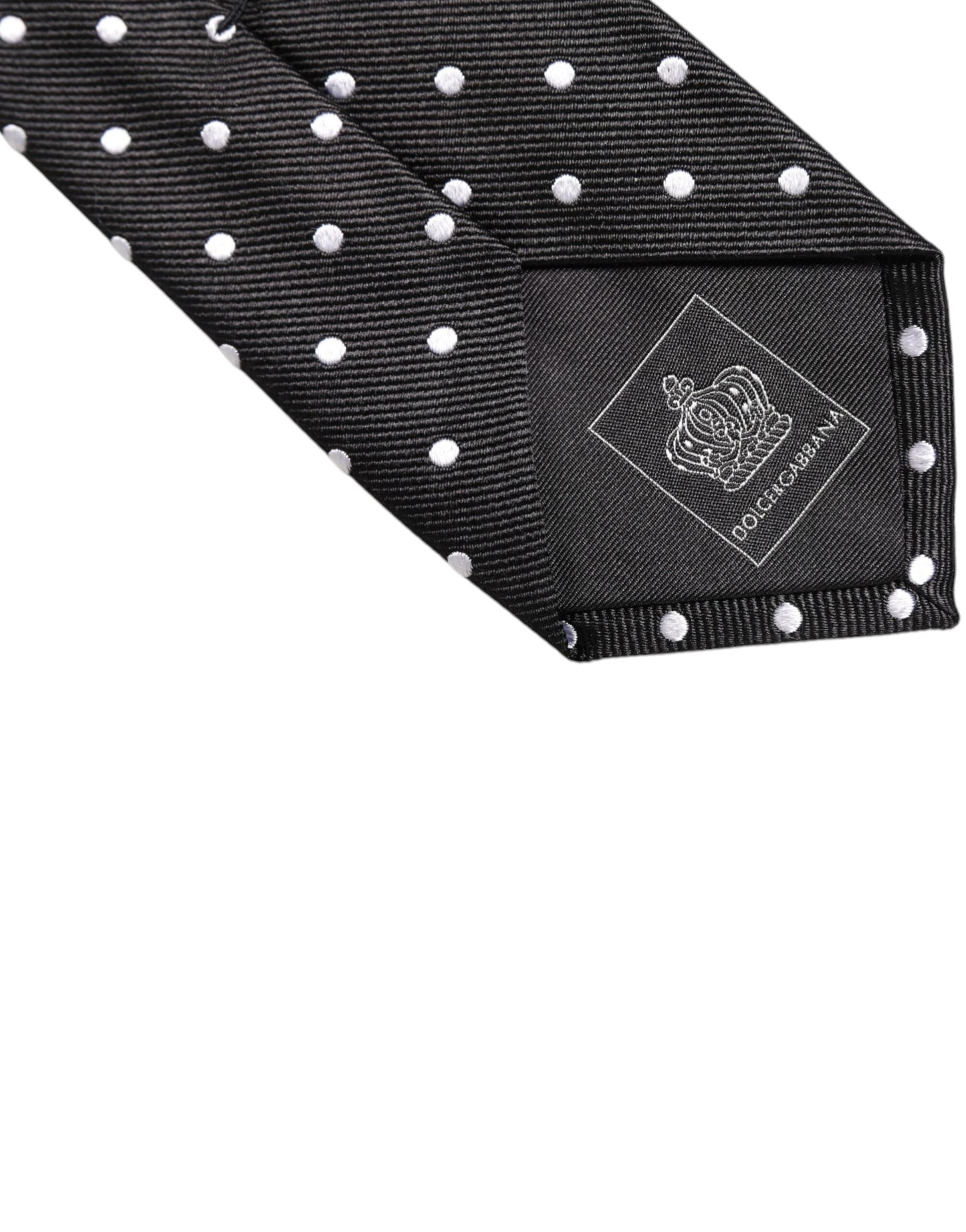 Dolce &amp; Gabbana – Verstellbare Seidenkrawatte mit schwarzen Punkten