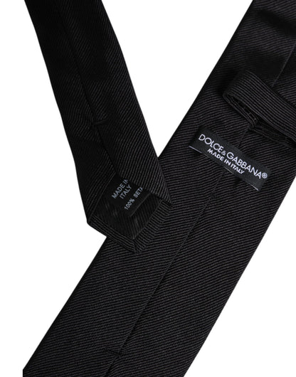 Dolce &amp; Gabbana – Verstellbare Krawatte aus massiver Seide in Schwarz