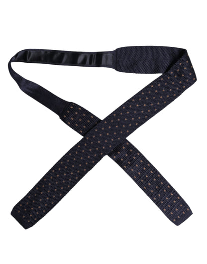 Dolce &amp; Gabbana – Verstellbare Seidenkrawatte mit blauen Punkten