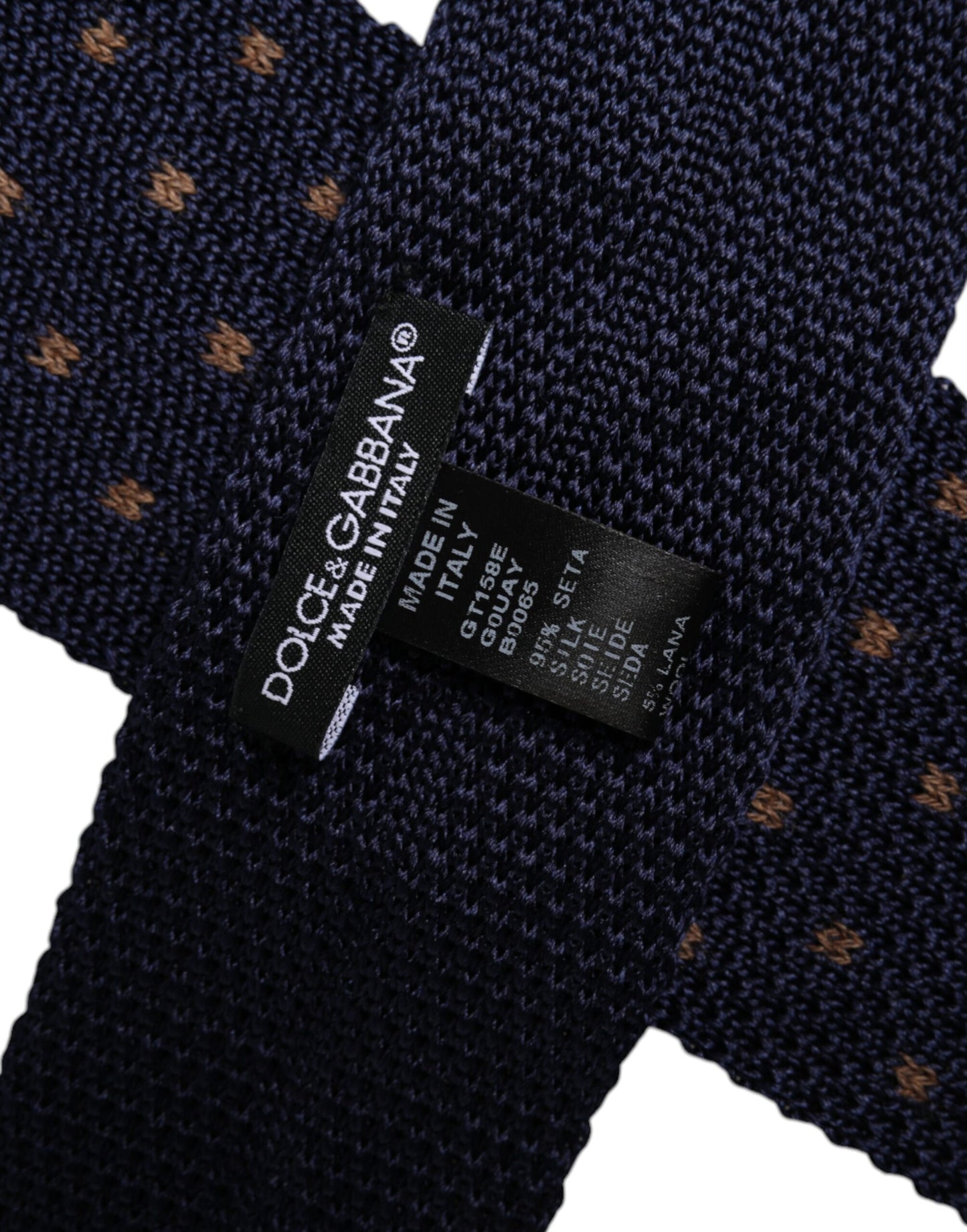 Dolce &amp; Gabbana – Verstellbare Seidenkrawatte mit blauen Punkten