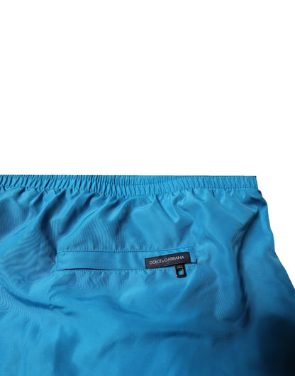 Dolce &amp; Gabbana – Türkisfarbene Strandshorts mit Logo, 2-teilige Bademode