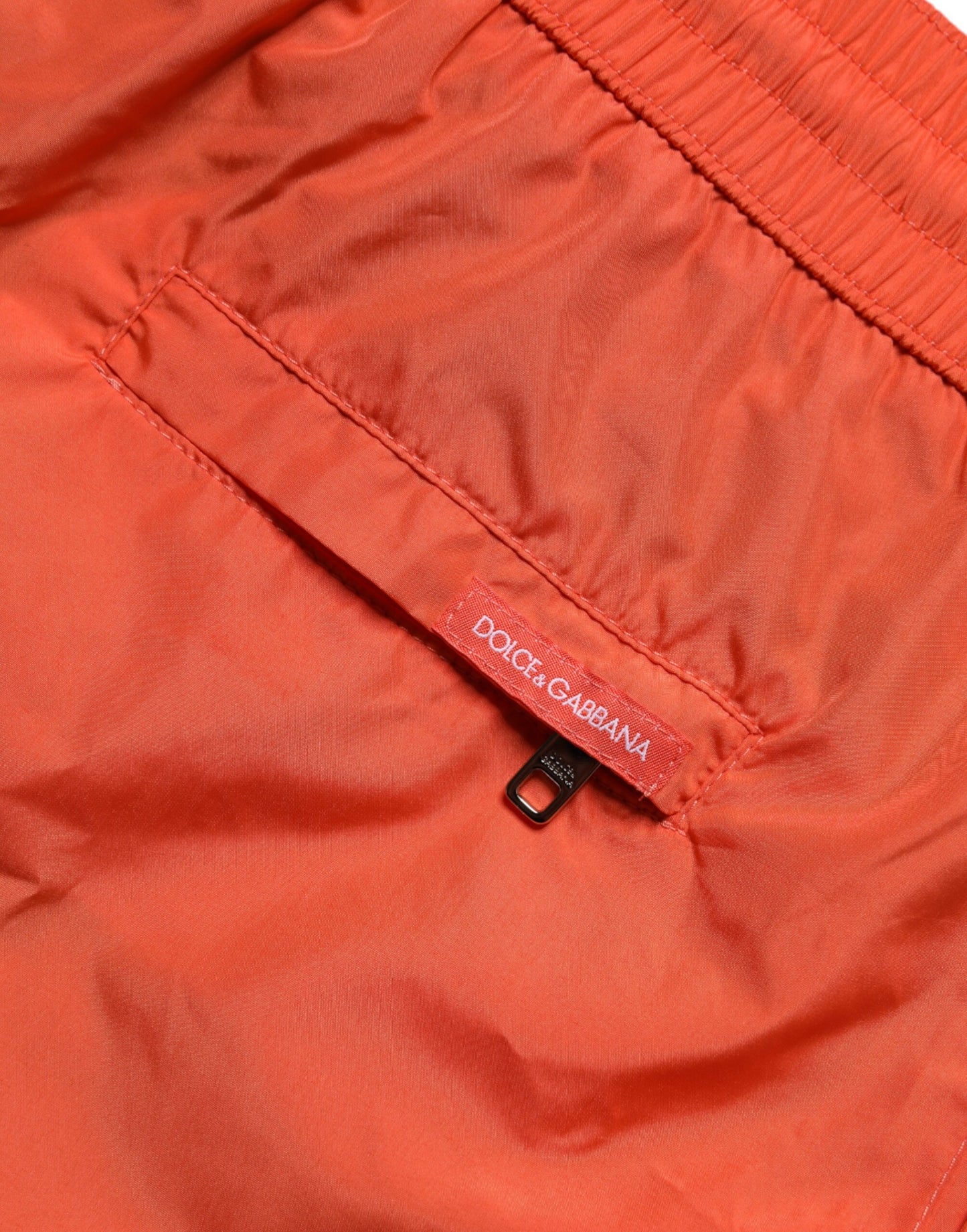 Dolce &amp; Gabbana – Orangefarbene Strandshorts aus Polyester, 2-teilige Bademode