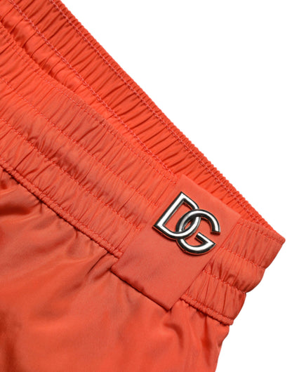 Dolce &amp; Gabbana – Orangefarbene Strandshorts aus Polyester, 2-teilige Bademode