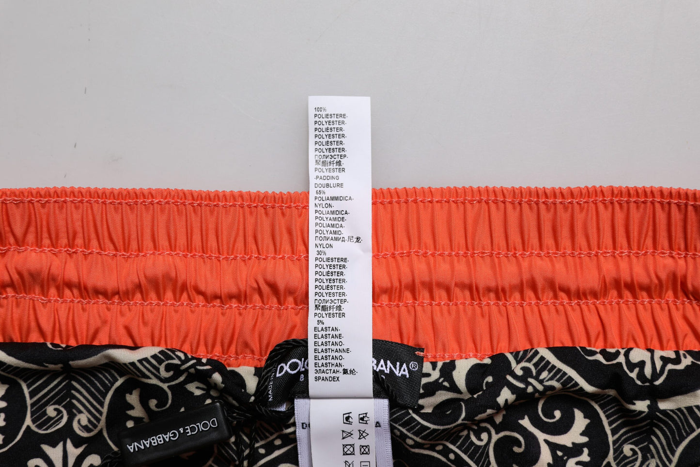 Dolce &amp; Gabbana – Orangefarbene Strandshorts aus Polyester, 2-teilige Bademode
