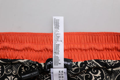 Dolce &amp; Gabbana – Orangefarbene Strandshorts aus Polyester, 2-teilige Bademode