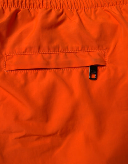 Dolce &amp; Gabbana – Orangefarbene Strandshorts aus Polyester, 2-teilige Bademode