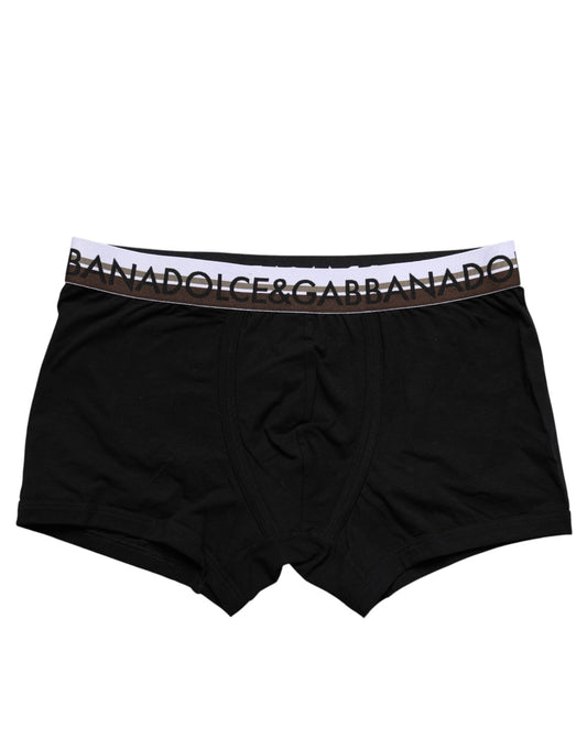 Dolce &amp; Gabbana – Schwarze Boxershorts aus Baumwollstretch in regulärer Passform