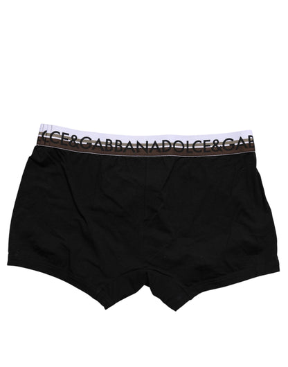 Dolce &amp; Gabbana – Schwarze Boxershorts aus Baumwollstretch in regulärer Passform