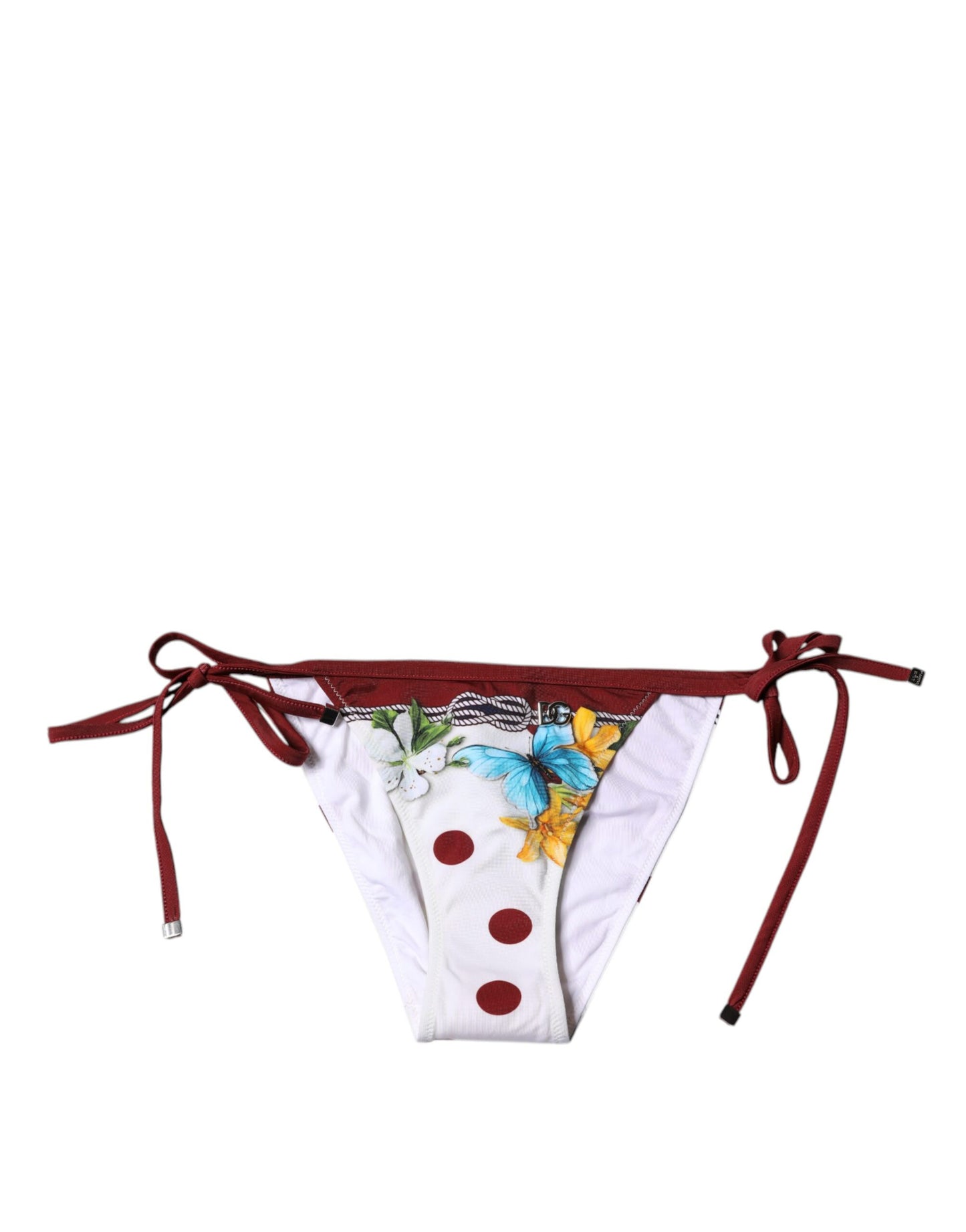 Dolce &amp; Gabbana – Weißer Badeanzug mit Blumenmuster und Bikinihose