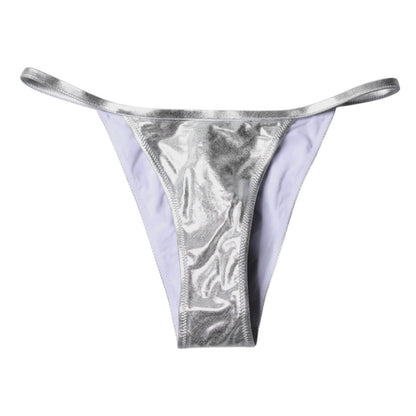 Dolce &amp; Gabbana Silber Polyester Beachwear Bikini Bottom Bademode