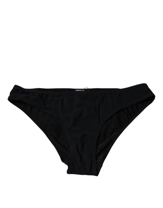 Dolce &amp; Gabbana – Schwarze Nylon-Stretch-Höschen mit mittlerer Taille
