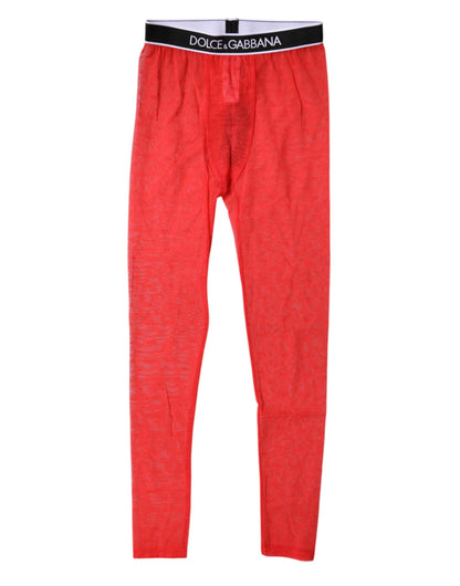 Dolce &amp; Gabbana Rotes Logo Spitzen-Dessous Enge Unterhose