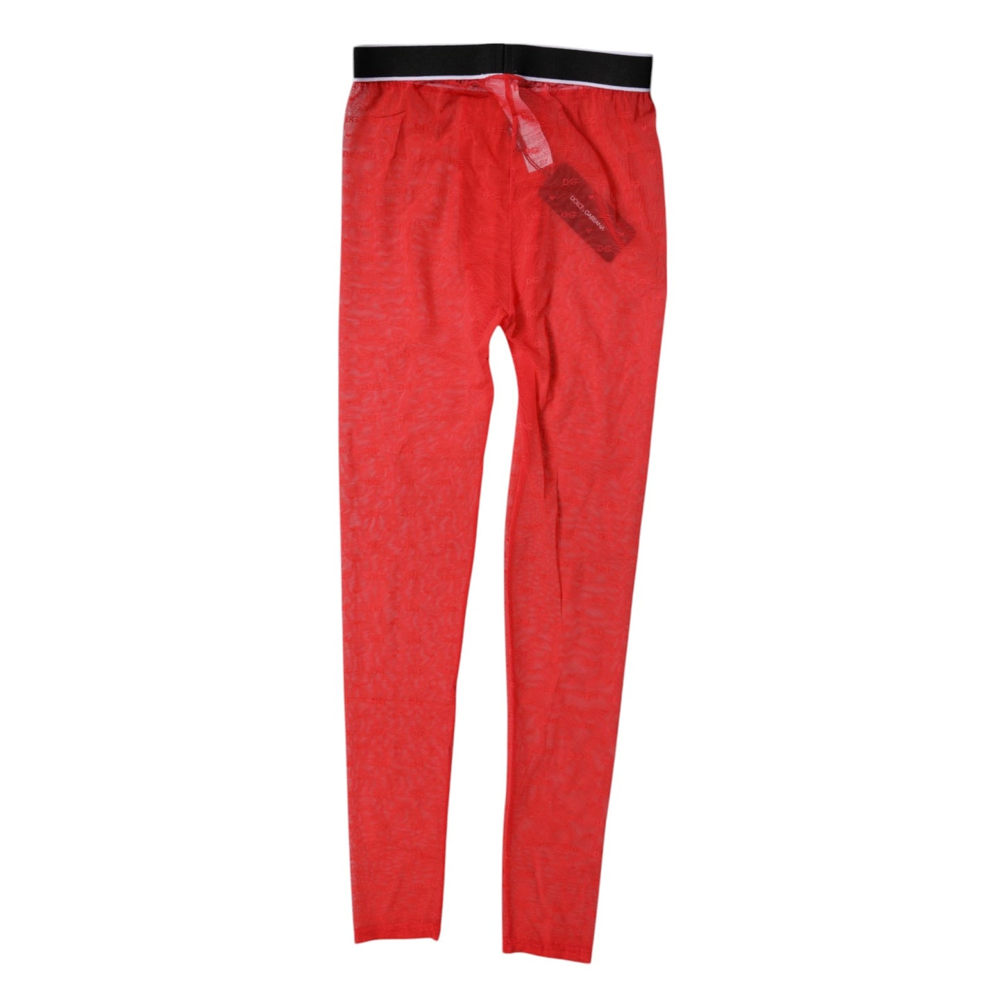 Dolce &amp; Gabbana Rotes Logo Spitzen-Dessous Enge Unterhose