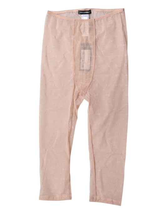 Dolce &amp; Gabbana Beige Logo Spitzenunterwäsche Kurze Strumpfhose Unterwäsche