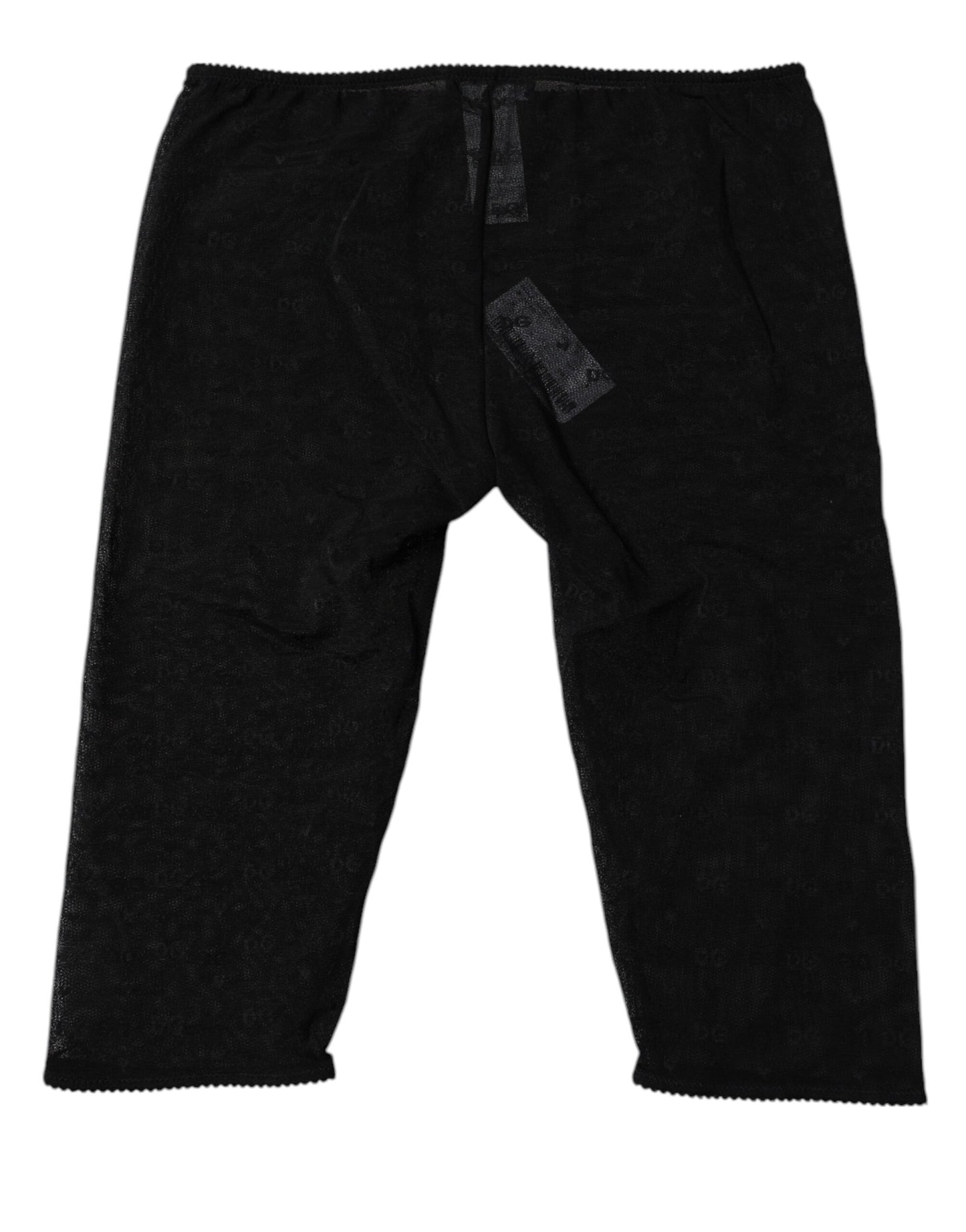 Dolce &amp; Gabbana – Schwarze, kurze Spitzenunterwäsche mit Logo