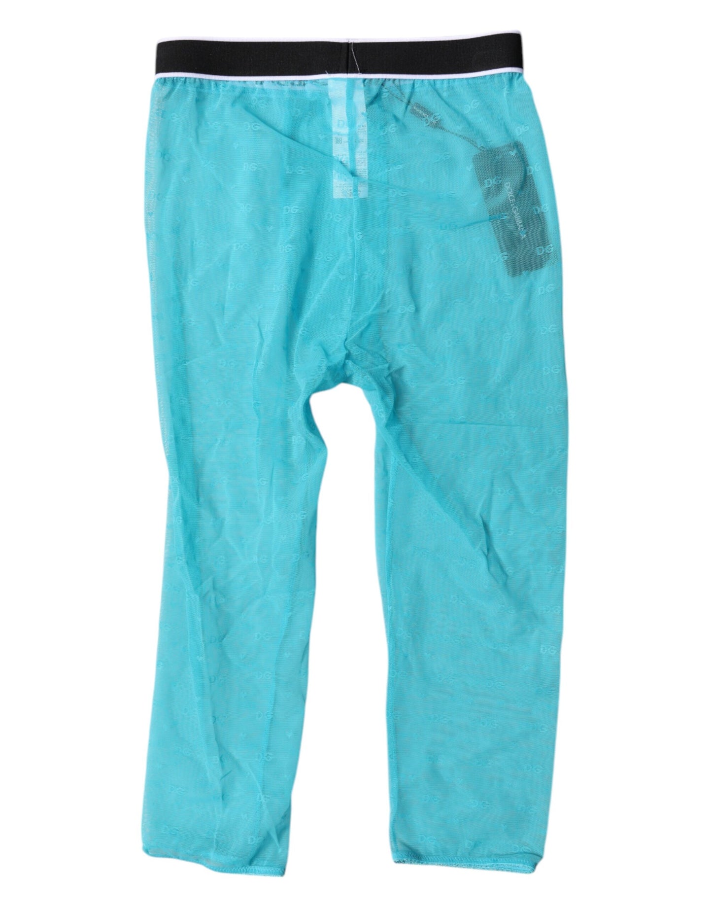 Dolce &amp; Gabbana – Hellblaue Nylon-Shorts mit DG-Logo