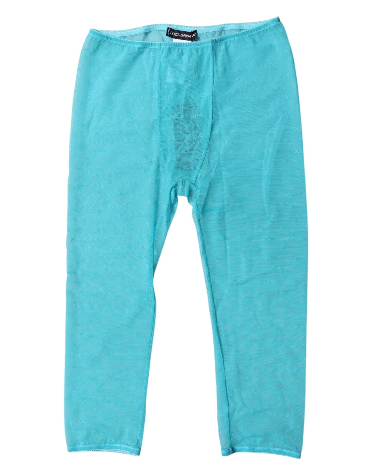 Dolce &amp; Gabbana – Kurze, enge Unterwäsche aus Spitze mit blauem Logo