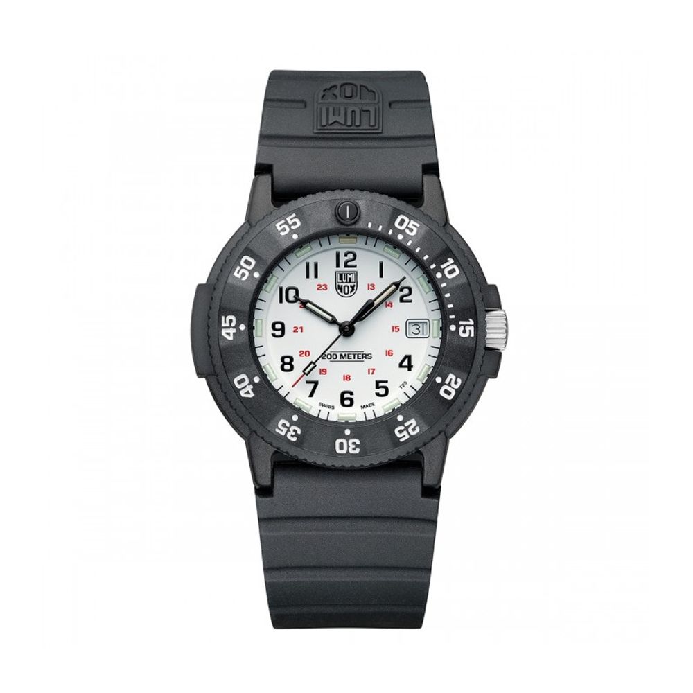 Luminox Schwarze Gummi-Sportuhr