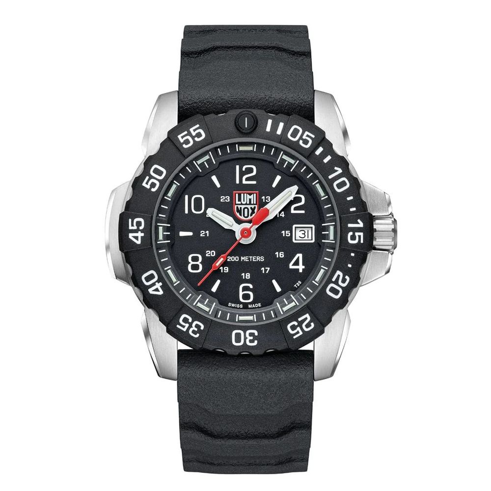 Luminox schwarze Kautschukuhr