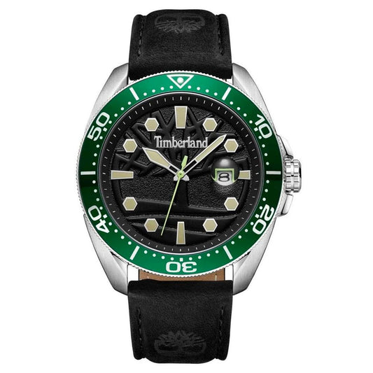 Timberland Schwarze Leder-Armbanduhr