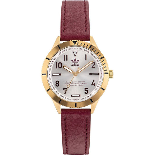 Rote Adidas-Lederuhr