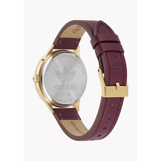 Rote Adidas-Lederuhr