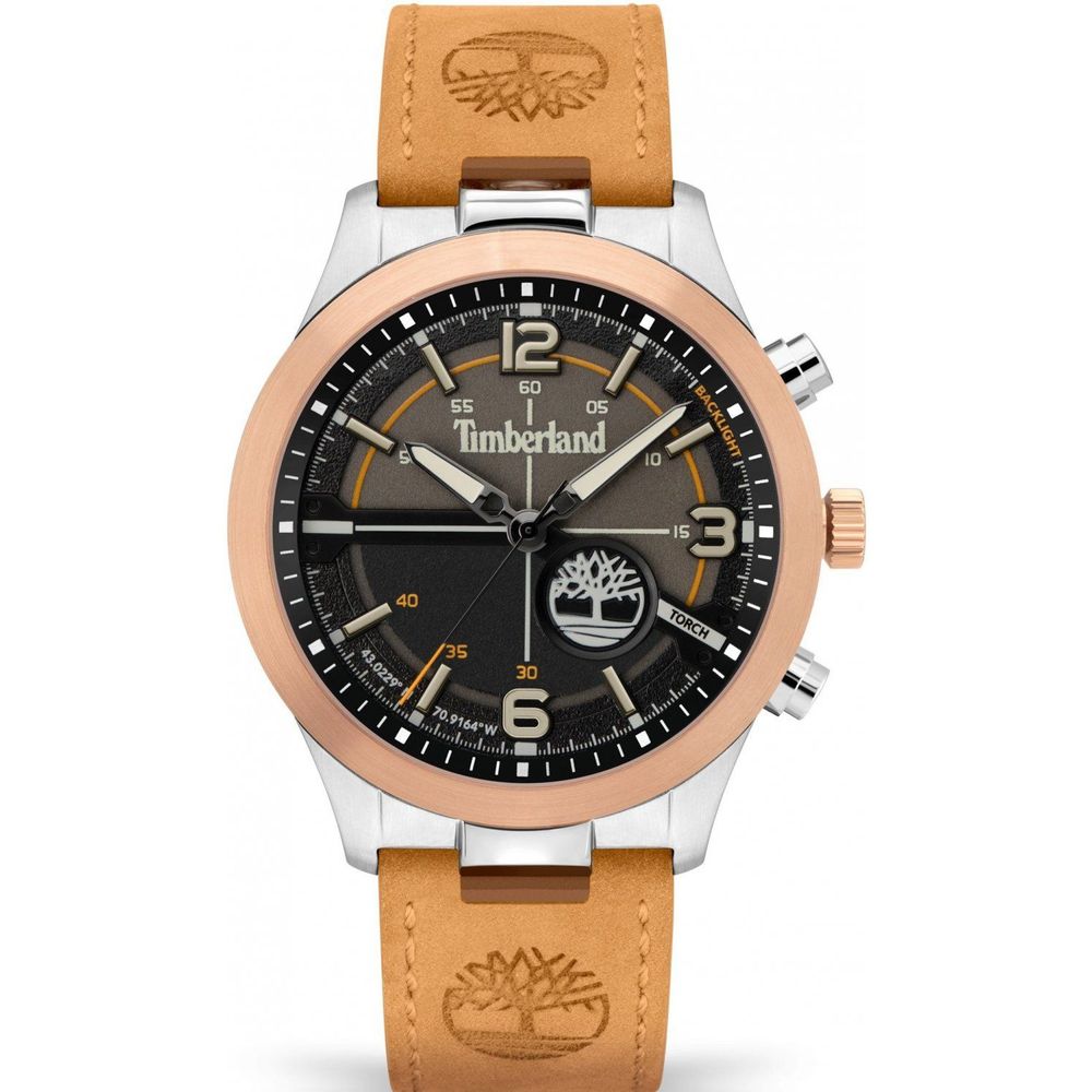 Timberland Braune Leder-Armbanduhr