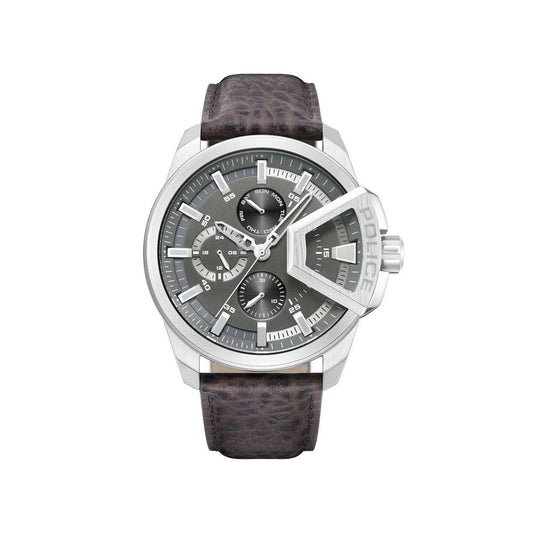 Braune Lederuhr von Police