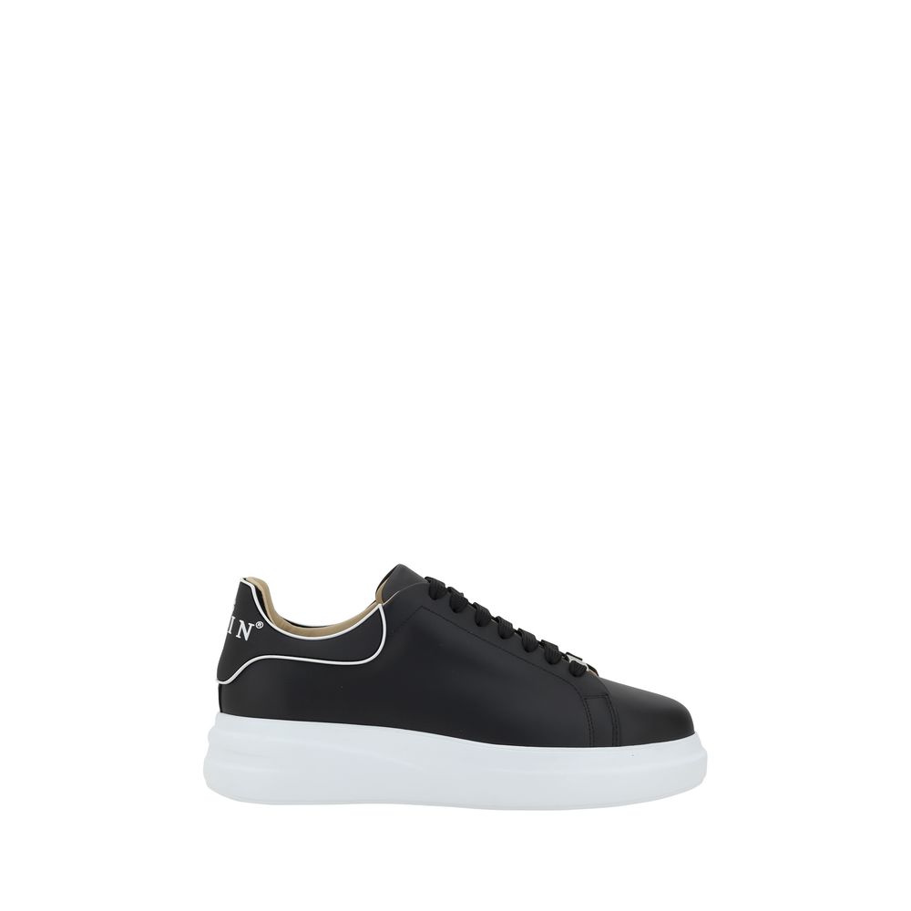 Philipp Plein Schwarze Gummi-Sneaker mit niedrigem Schaft