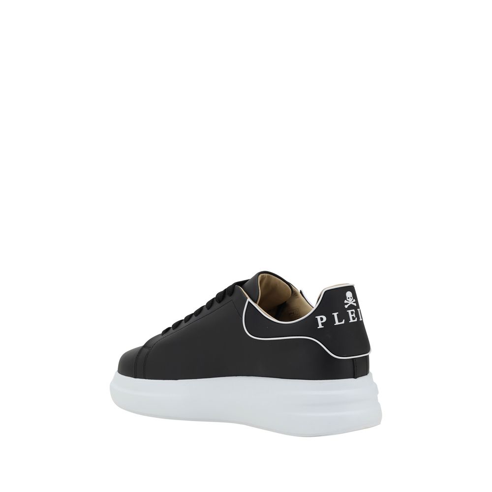Philipp Plein Schwarze Gummi-Sneaker mit niedrigem Schaft