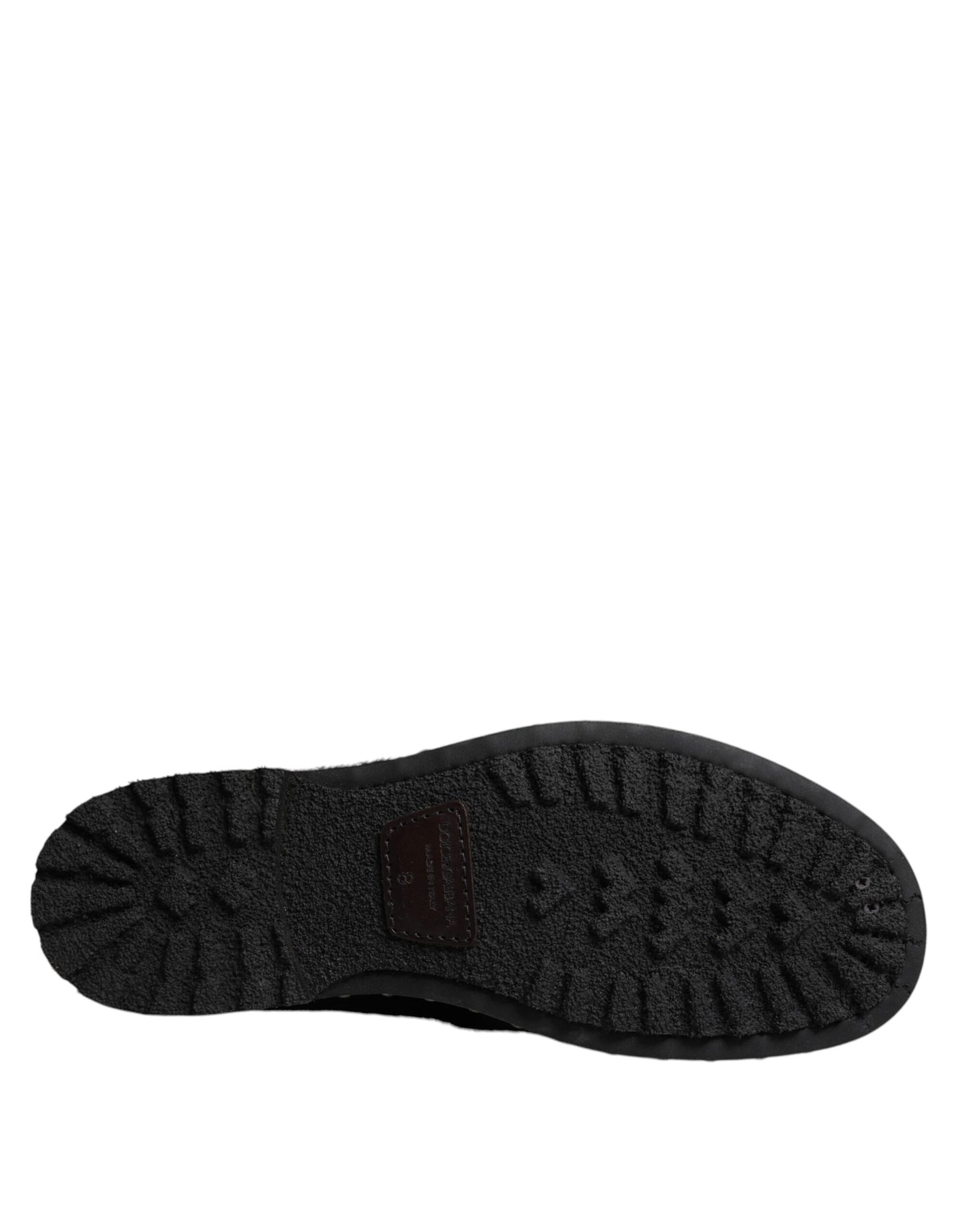 Dolce &amp; Gabbana – Schwarze Stiefeletten aus Leder im Pony-Stil mit halbhohem Schaft