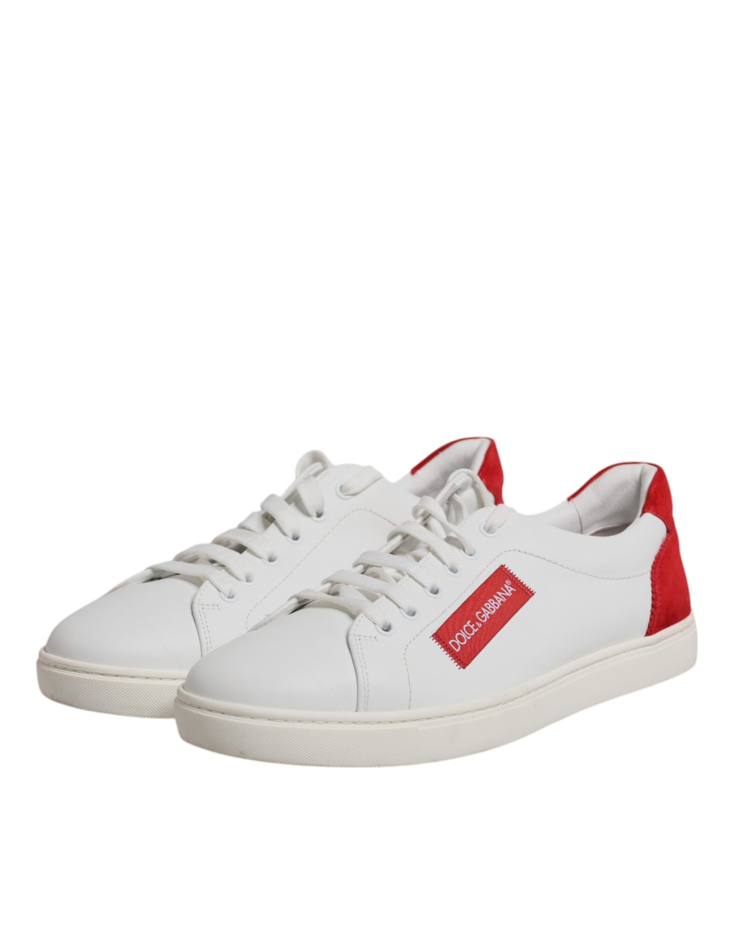 Dolce &amp; Gabbana Weiße Wildleder Low Top Sneakers Schuhe
