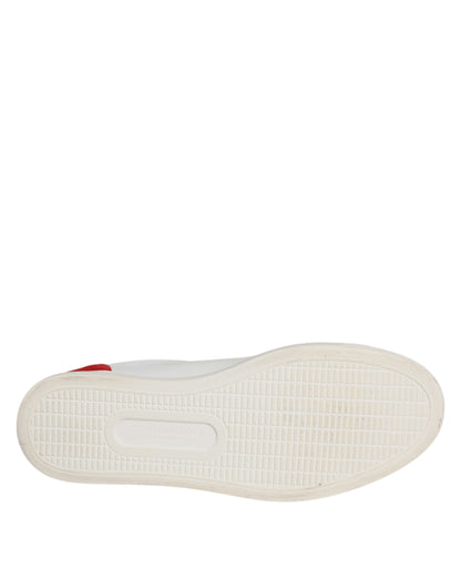 Dolce &amp; Gabbana Weiße Wildleder Low Top Sneakers Schuhe
