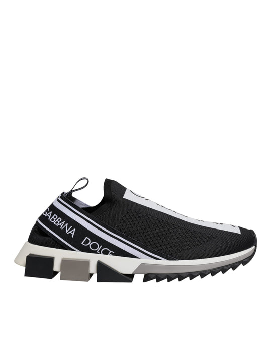 Dolce & Gabbana Black White Slip On Sorrento Sneakers Shoes