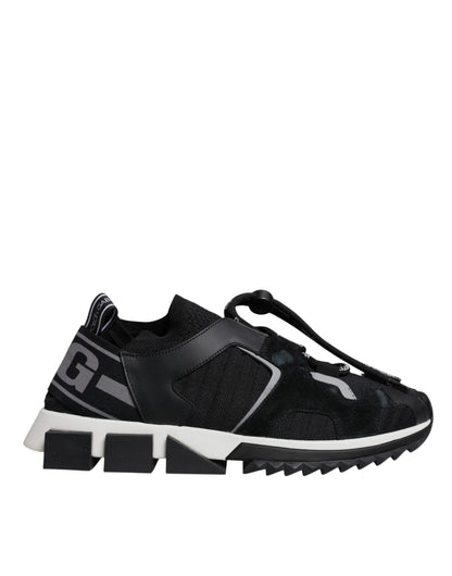 Dolce &amp; Gabbana Sorrento Trekking-Sneakers aus schwarzem Mesh