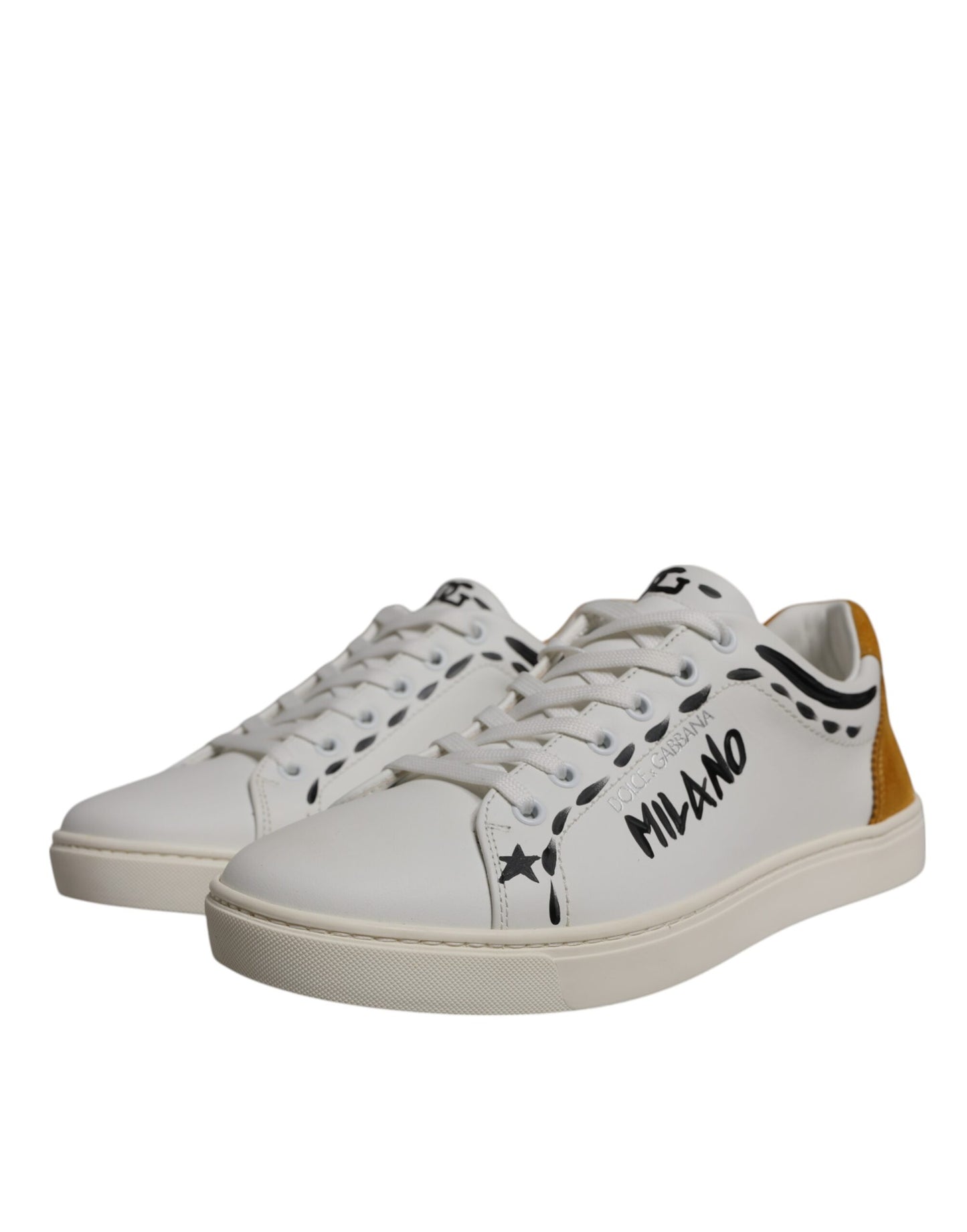Dolce &amp; Gabbana Weiße Wildleder Low Top Sneakers Schuhe