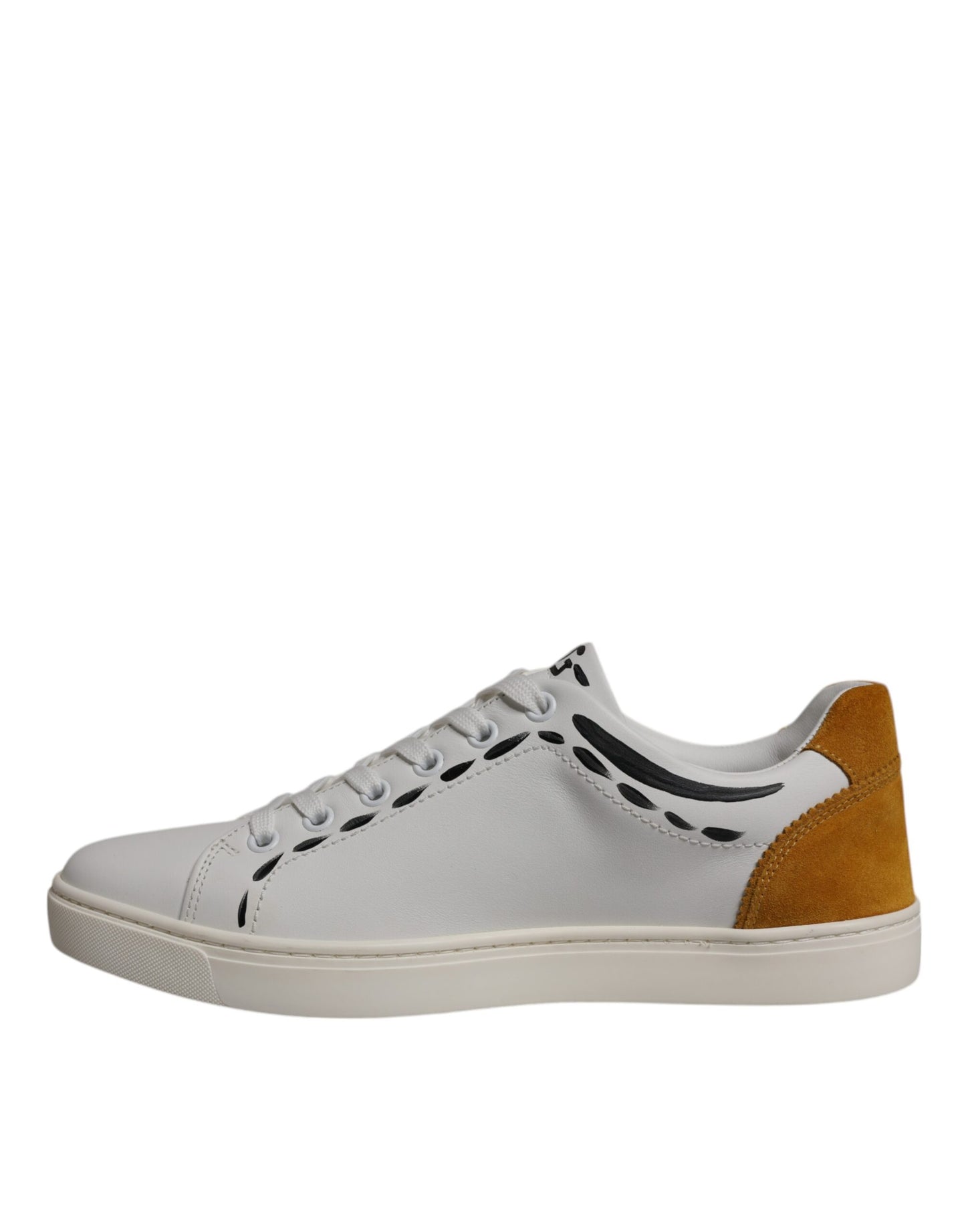 Dolce &amp; Gabbana Weiße Wildleder Low Top Sneakers Schuhe