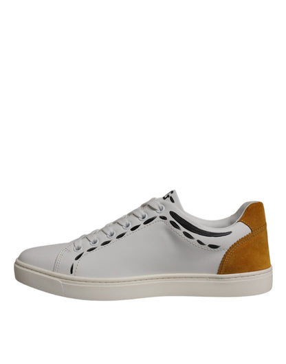 Dolce &amp; Gabbana Weiße Wildleder Low Top Sneakers Schuhe