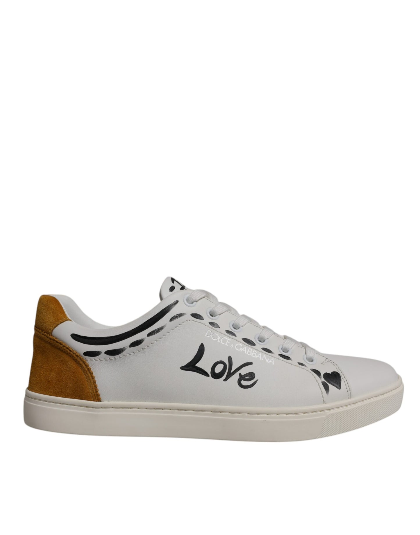 Dolce &amp; Gabbana Weiße Wildleder Low Top Sneakers Schuhe