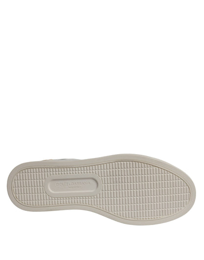Dolce &amp; Gabbana Weiße Wildleder Low Top Sneakers Schuhe