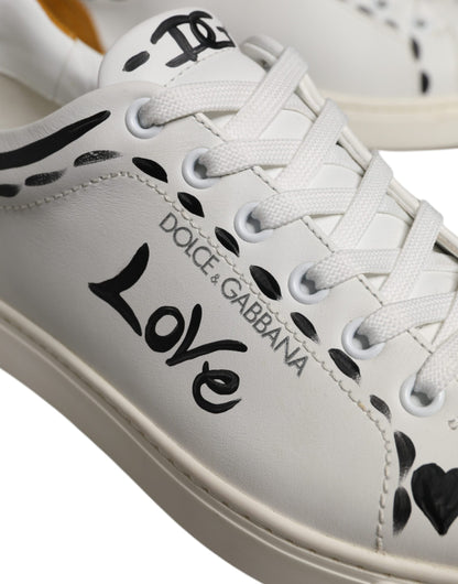 Dolce &amp; Gabbana Weiße Wildleder Low Top Sneakers Schuhe