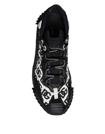 Dolce & Gabbana Black Logo Lace Up Low Top NS1 Sneakers Shoes