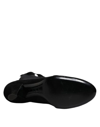 Dolce &amp; Gabbana Schwarze Schnürschuhe mit hohen Absätzen