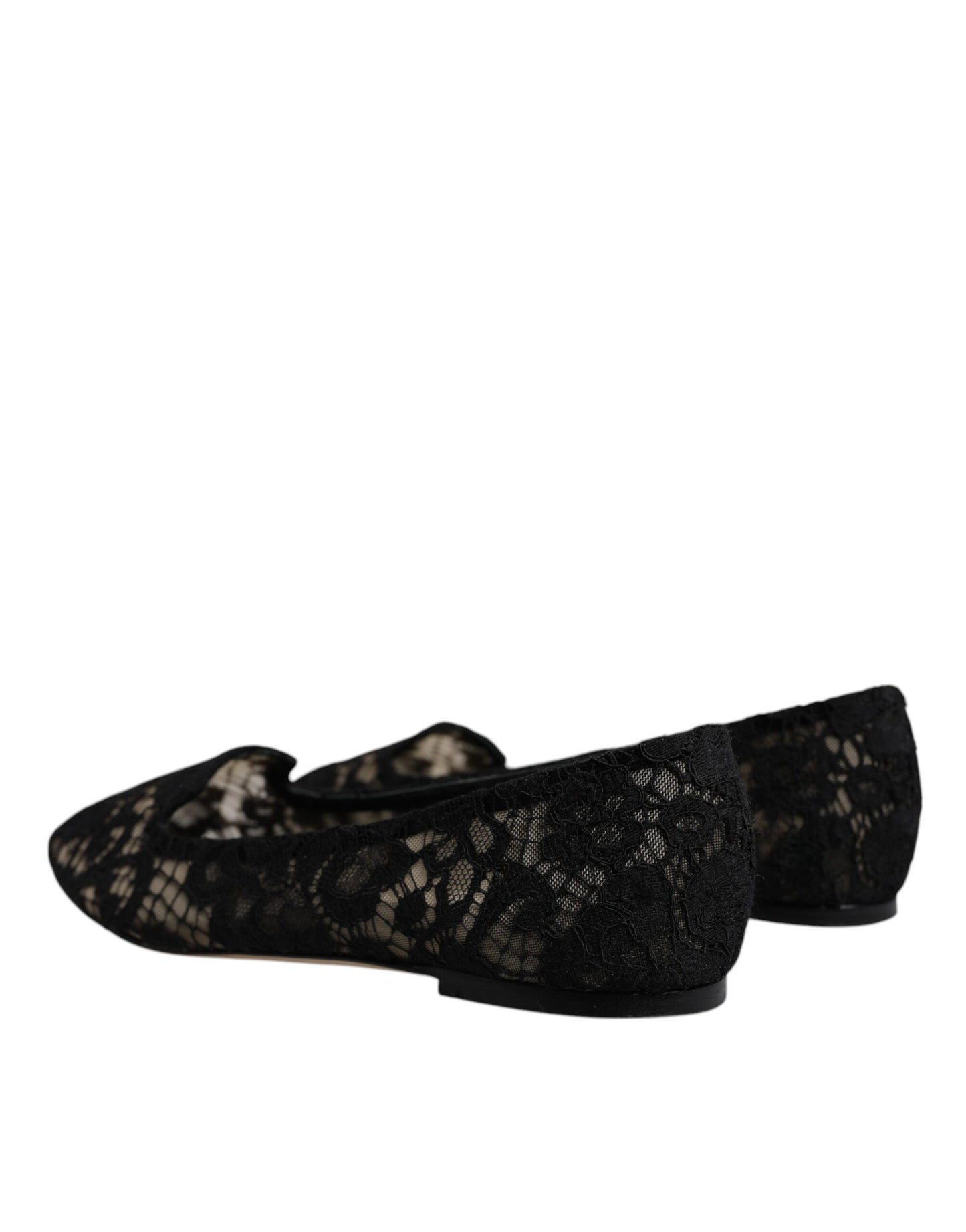 Dolce &amp; Gabbana – Schwarze Taormina-Schlupfschuhe mit Spitze